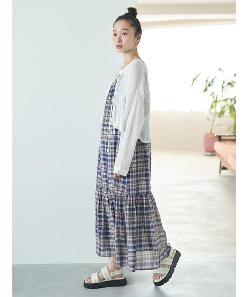 earth music&ecology（アースミュージックアンドエコロジー）の「SET2点クレープリボンブラウス+インナー（シャツ/ブラウス・レディース・イエロー/ホワイト/ブラック・FREE）」の21枚目の写真