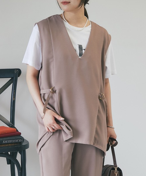 un dix cors（アンディコール）の「ツイードウエスト絞りベスト（ベスト・レディース・ベージュ/オレンジ/ブラック・FREE）」の11枚目の写真