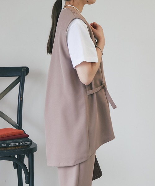 un dix cors（アンディコール）の「ツイードウエスト絞りベスト（ベスト・レディース・ベージュ/オレンジ/ブラック・FREE）」の12枚目の写真