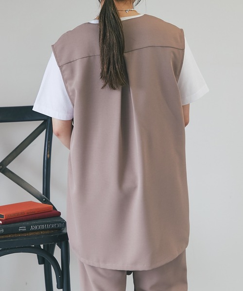 un dix cors（アンディコール）の「ツイードウエスト絞りベスト（ベスト・レディース・ベージュ/オレンジ/ブラック・FREE）」の13枚目の写真