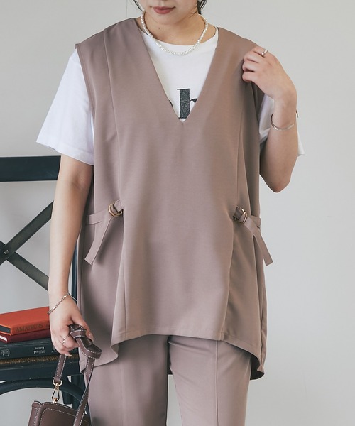 un dix cors（アンディコール）の「ツイードウエスト絞りベスト（ベスト・レディース・ベージュ/オレンジ/ブラック・FREE）」の14枚目の写真