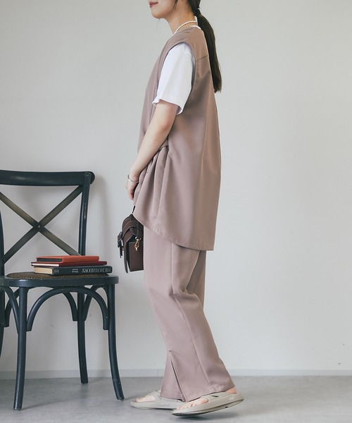 un dix cors（アンディコール）の「ツイードウエスト絞りベスト（ベスト・レディース・ベージュ/オレンジ/ブラック・FREE）」の7枚目の写真