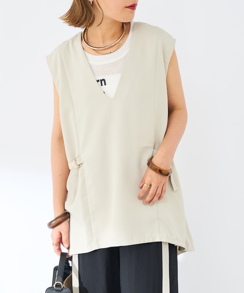 un dix cors（アンディコール）の「ツイードウエスト絞りベスト（ベスト・レディース・ベージュ/オレンジ/ブラック・FREE）」の19枚目の写真