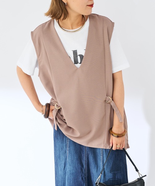 un dix cors（アンディコール）の「ツイードウエスト絞りベスト（ベスト・レディース・ベージュ/オレンジ/ブラック・FREE）」の17枚目の写真