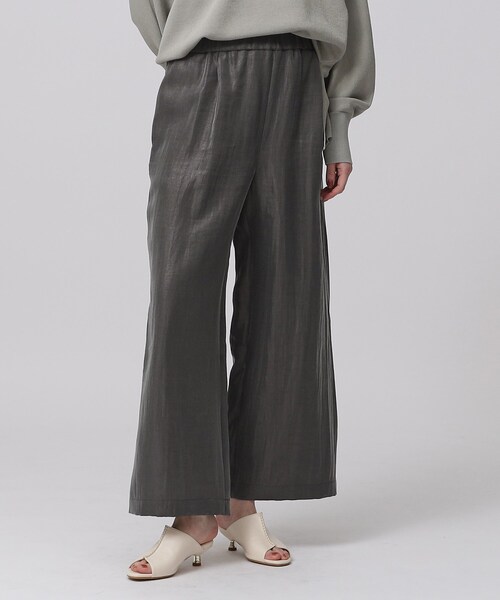 GALLEST（ギャレスト）の「◆シャインリラックスパンツ（その他パンツ・レディース・サンドベージュ/スミクロ/ライトベージュ・38/36）」の2枚目の写真