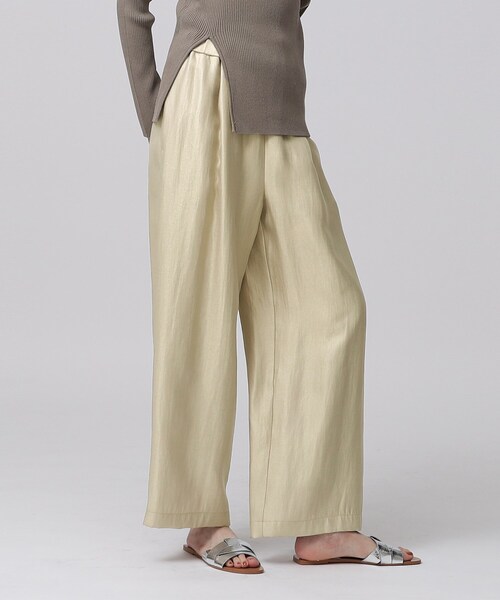 GALLEST（ギャレスト）の「◆シャインリラックスパンツ（その他パンツ・レディース・サンドベージュ/スミクロ/ライトベージュ・38/36）」の3枚目の写真