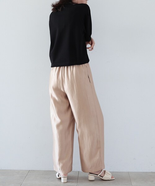GALLEST（ギャレスト）の「◆シャインリラックスパンツ（その他パンツ・レディース・サンドベージュ/スミクロ/ライトベージュ・38/36）」の7枚目の写真