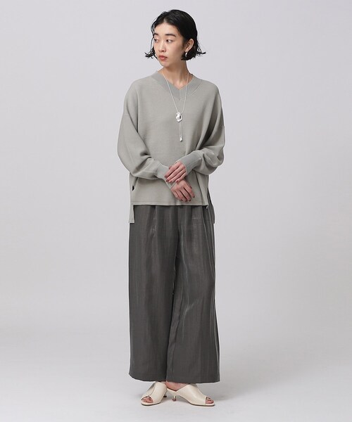 GALLEST（ギャレスト）の「◆シャインリラックスパンツ（その他パンツ・レディース・サンドベージュ/スミクロ/ライトベージュ・38/36）」の8枚目の写真