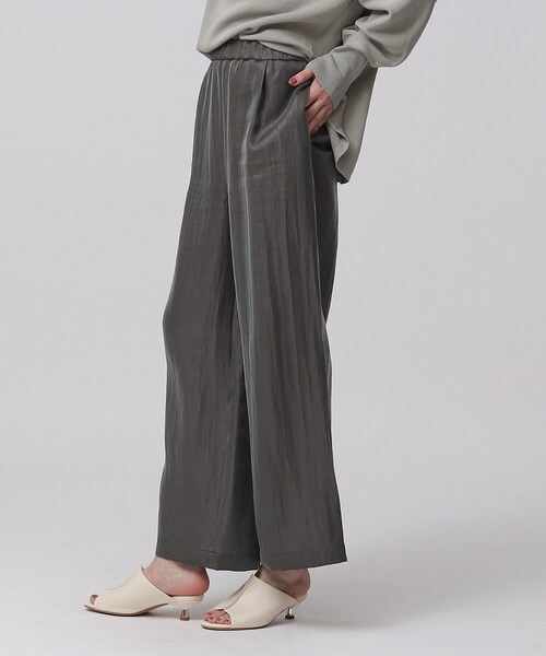 GALLEST（ギャレスト）の「◆シャインリラックスパンツ（その他パンツ・レディース・サンドベージュ/スミクロ/ライトベージュ・38/36）」の9枚目の写真