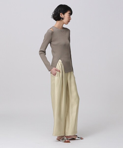 GALLEST（ギャレスト）の「◆シャインリラックスパンツ（その他パンツ・レディース・サンドベージュ/スミクロ/ライトベージュ・38/36）」の11枚目の写真