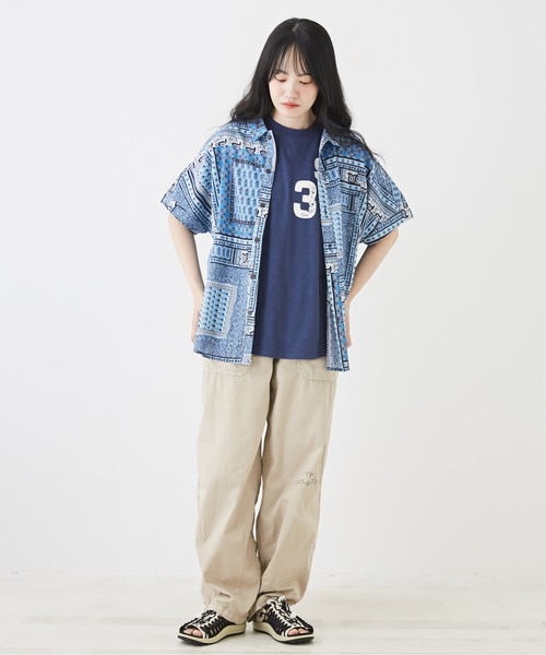 CUBE SUGAR（キューブシュガー）の「インドキャンブリック総柄ドルマンスリーブ半袖シャツ（シャツ/ブラウス・レディース・ブルー/ピンク/レッド/マルチ/チャコールグレー・M）」の19枚目の写真