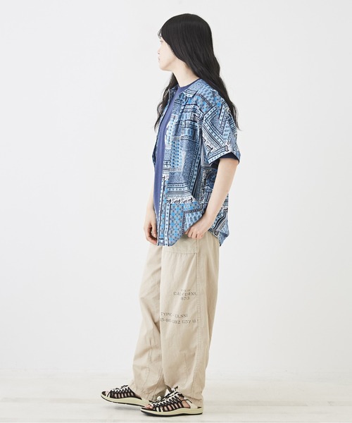 CUBE SUGAR（キューブシュガー）の「インドキャンブリック総柄ドルマンスリーブ半袖シャツ（シャツ/ブラウス・レディース・ブルー/ピンク/レッド/マルチ/チャコールグレー・M）」の20枚目の写真