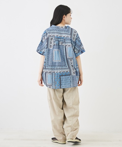 CUBE SUGAR（キューブシュガー）の「インドキャンブリック総柄ドルマンスリーブ半袖シャツ（シャツ/ブラウス・レディース・ブルー/ピンク/レッド/マルチ/チャコールグレー・M）」の21枚目の写真