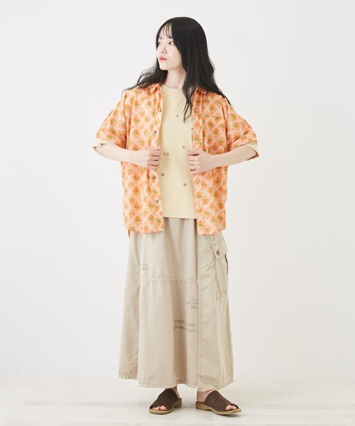 CUBE SUGAR（キューブシュガー）の「インドキャンブリック総柄ドルマンスリーブ半袖シャツ（シャツ/ブラウス・レディース・ブルー/ピンク/レッド/マルチ/チャコールグレー・M）」の13枚目の写真