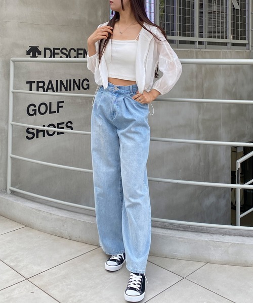 INGNI（イング）の「7分袖クロップドシアーマウンテンパーカー（マウンテンパーカー・レディース・アイボリー/ブラック/サックスブルー・M）」の9枚目の写真