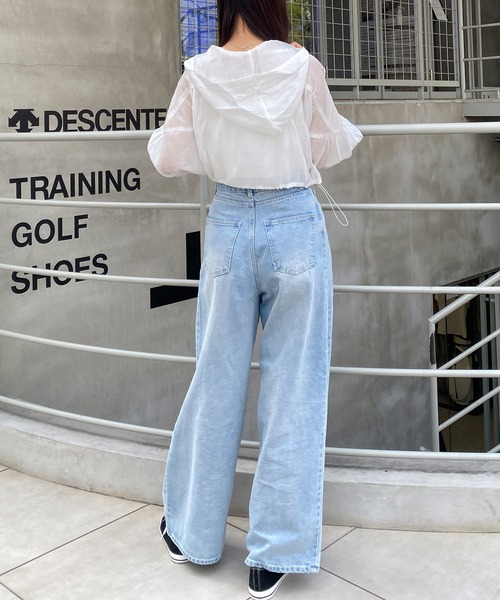 INGNI（イング）の「7分袖クロップドシアーマウンテンパーカー（マウンテンパーカー・レディース・アイボリー/ブラック/サックスブルー・M）」の11枚目の写真