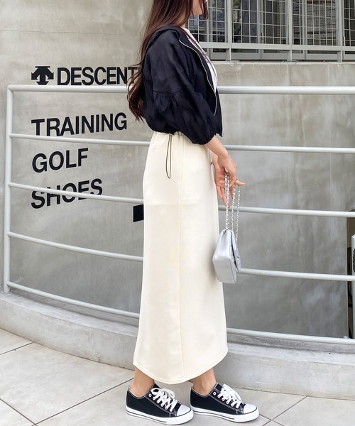 INGNI（イング）の「7分袖クロップドシアーマウンテンパーカー（マウンテンパーカー・レディース・アイボリー/ブラック/サックスブルー・M）」の18枚目の写真