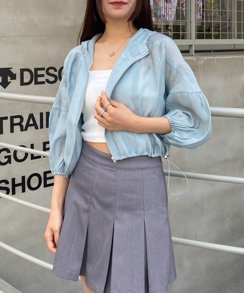 INGNI（イング）の「7分袖クロップドシアーマウンテンパーカー（マウンテンパーカー・レディース・アイボリー/ブラック/サックスブルー・M）」の20枚目の写真