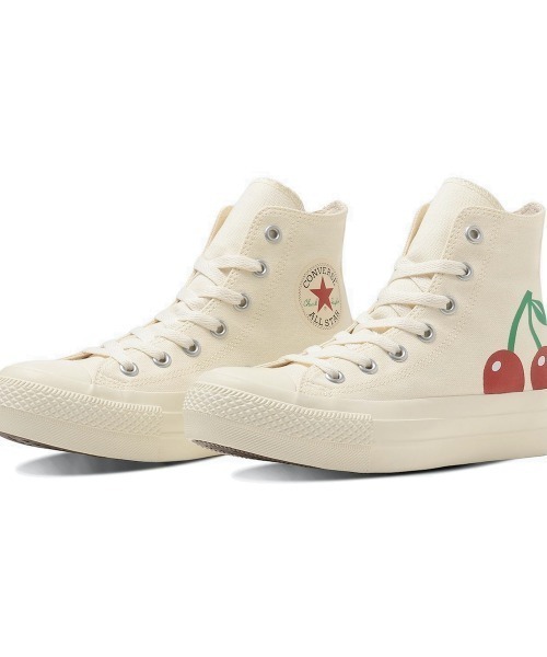 CONVERSE(コンバース)の「CONVERSE ALL STAR PLTS CHERRYPRINT HI(コンバース オール スター PLTS チェリープリント HI)(スニーカー・レディース・ブラック/オフホワイト・23cm/23.5cm/24cm/24.5cm/25cm)」の1枚目の写真
