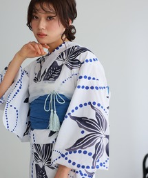兵児帯 大人」に該当する浴衣（ブルー・ネイビー/青色系