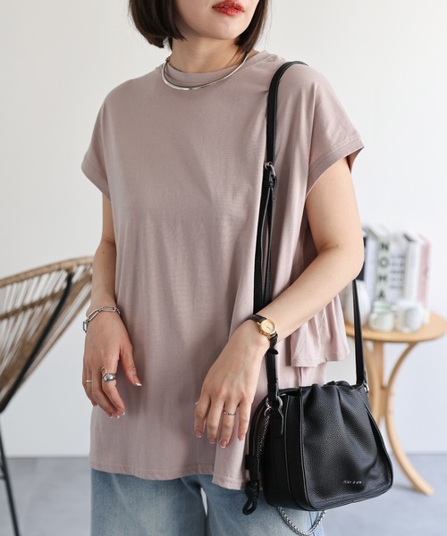 ap retro(アプレトロ)の「バックフリルTシャツ(Tシャツ/カットソー・レディース・オフホワイト/ブラック/ピンク・MEDIUM)」の7枚目の写真