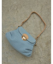 Re:EDIT | [2024 SUMMER COLLECTION]ゴールドフラップデニムライクハンドバッグ(ショルダーバッグ)