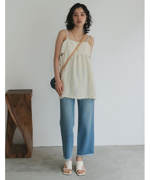 Re:EDIT（リエディ）の「[2024 SUMMER COLLECTION]ゴールドフラップデニムライクハンドバッグ（ショルダーバッグ・レディース・ブルー/ライトブルー・FREE）」の6枚目の写真