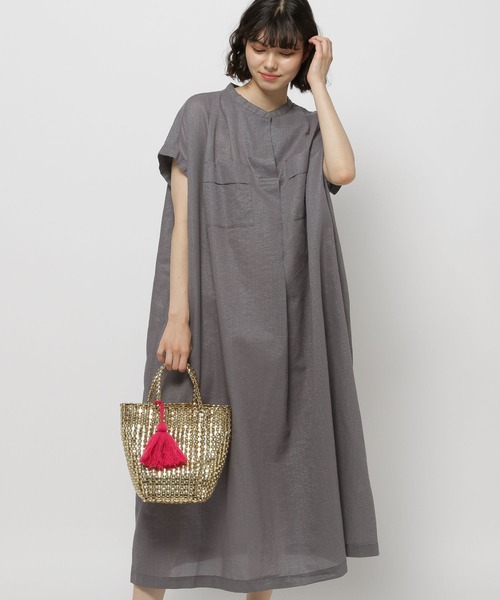 niko and...(ニコアンド)の「キラキラリップストップワンピース(ワンピース・レディース・ライトグレー/イエロー/チャコール・FREE)」の3枚目の写真