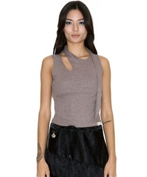 【SETSETSET】SLEEVELESS TIE NECK / 【セットセットセット】タイタンクトップ