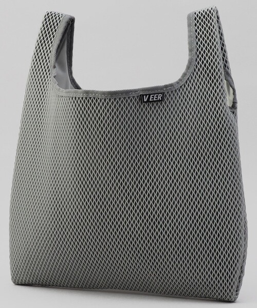 KiU(キウ)の「KiU/キウ FULL REFLECTOR MESH TOTE BAG/フルリフレクターメッシュトートバッグ(トートバッグ・メンズ・グレー/ブラック・ONE SIZE)」の1枚目の写真