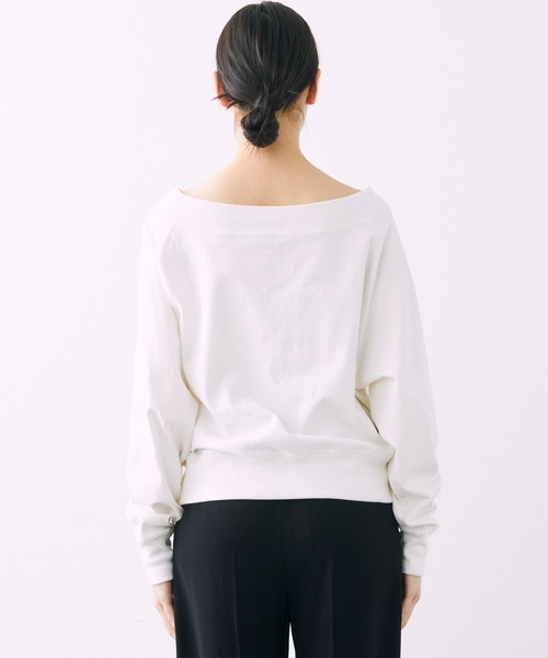 BABYLONE（バビロン）の「ボートクロップドカットソー（Tシャツ/カットソー・レディース・ライトグレー/ホワイト/サックスブルー・フリー）」の10枚目の写真