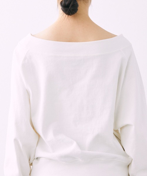 BABYLONE（バビロン）の「ボートクロップドカットソー（Tシャツ/カットソー・レディース・ライトグレー/ホワイト/サックスブルー・フリー）」の11枚目の写真