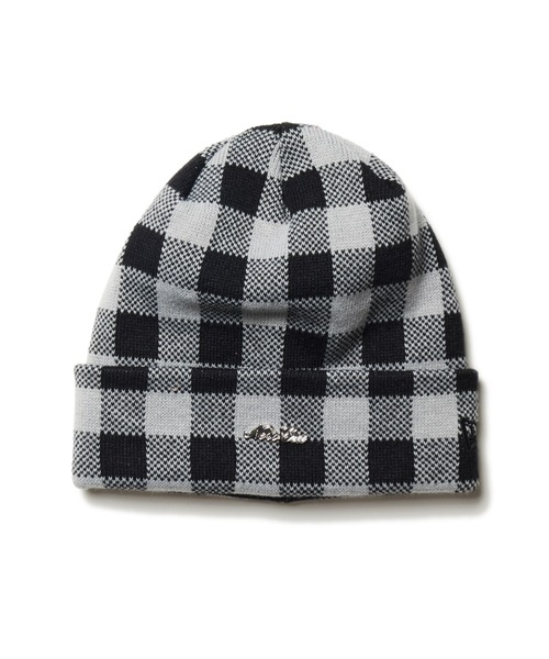 afb ビーニー　ニットキャップ　チェック柄 AFB/エーエフビー/SINGLE BEANIE（ニットキャップ/ビーニー
