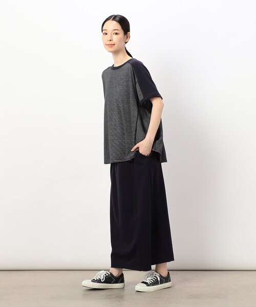 ONIGIRI(オニギリ)の「【 速乾 】前後2WAY ボーダープルオーバー/セットアップ対応(Tシャツ/カットソー・レディース・ネイビー/ブラウン/ベージュ・FREE)」の4枚目の写真