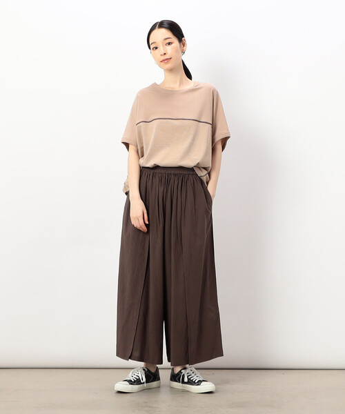 ONIGIRI(オニギリ)の「【 速乾 】前後2WAY ボーダープルオーバー/セットアップ対応(Tシャツ/カットソー・レディース・ネイビー/ブラウン/ベージュ・FREE)」の18枚目の写真