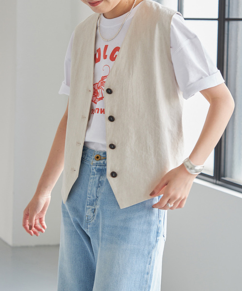 Spick & Span（スピックアンドスパン）の「Asian Graphic TEE（Tシャツ/カットソー・レディース・ホワイト/グリーン/ベージュ・FREE）」の7枚目の写真