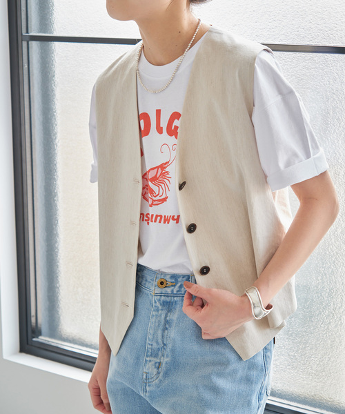 Spick & Span（スピックアンドスパン）の「Asian Graphic TEE（Tシャツ/カットソー・レディース・ホワイト/グリーン/ベージュ・FREE）」の8枚目の写真