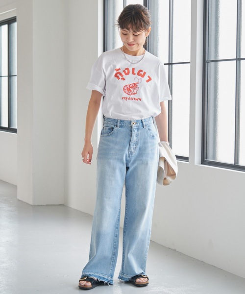 Spick & Span（スピックアンドスパン）の「Asian Graphic TEE（Tシャツ/カットソー・レディース・ホワイト/グリーン/ベージュ・FREE）」の10枚目の写真
