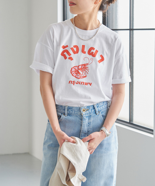 Spick & Span（スピックアンドスパン）の「Asian Graphic TEE（Tシャツ/カットソー・レディース・ホワイト/グリーン/ベージュ・FREE）」の11枚目の写真