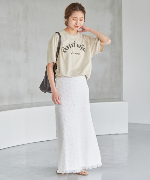 Spick & Span（スピックアンドスパン）の「Asian Graphic TEE（Tシャツ/カットソー・レディース・ホワイト/グリーン/ベージュ・FREE）」の12枚目の写真