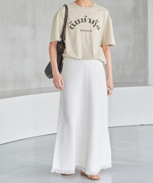 Spick & Span（スピックアンドスパン）の「Asian Graphic TEE（Tシャツ/カットソー・レディース・ホワイト/グリーン/ベージュ・FREE）」の13枚目の写真