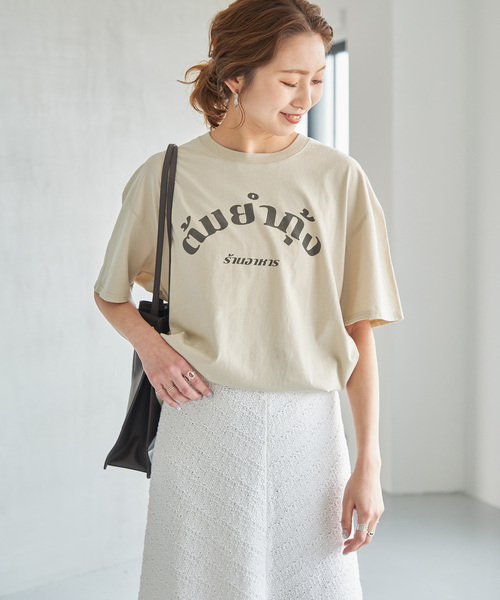 Spick & Span（スピックアンドスパン）の「Asian Graphic TEE（Tシャツ/カットソー・レディース・ホワイト/グリーン/ベージュ・FREE）」の16枚目の写真