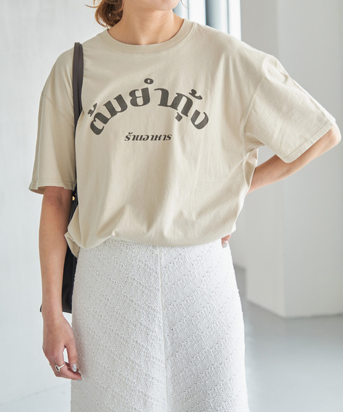 Spick & Span（スピックアンドスパン）の「Asian Graphic TEE（Tシャツ/カットソー・レディース・ホワイト/グリーン/ベージュ・FREE）」の17枚目の写真