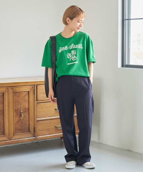 Spick & Span（スピックアンドスパン）の「Asian Graphic TEE（Tシャツ/カットソー・レディース・ホワイト/グリーン/ベージュ・FREE）」の20枚目の写真