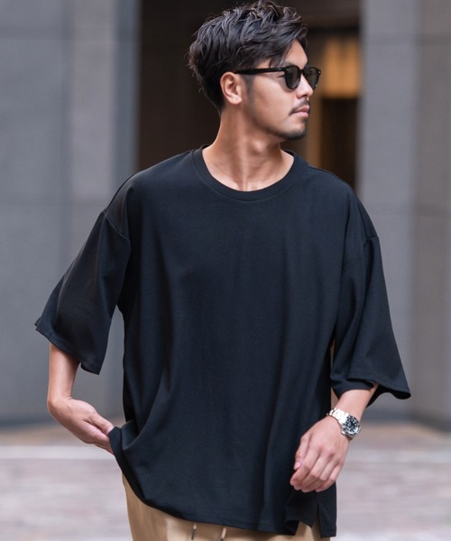 SILVER BULLET(シルバーバレット)の「『CavariA/キャバリア』クルーネック オーバーサイズTEE 半袖(Tシャツ/カットソー・メンズ・ミント/ブルー/グレー/ベージュ/ブラック/ホワイト・L/M)」の2枚目の写真