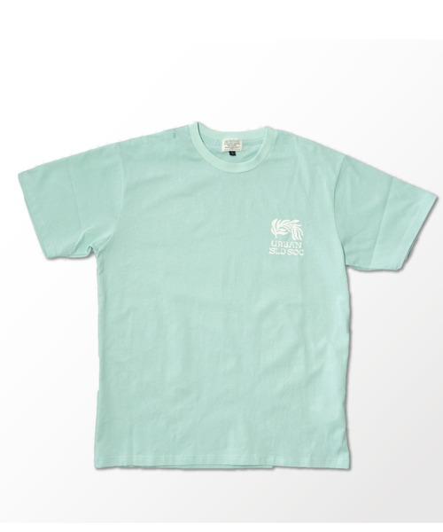 URBAN ISLAND SOCIETY(アーバンアイランドソサエティ)の「【URBAN ISLAND SOCIETY/アーバンアイランドソサエティ】LEAF PRINT TEE/ワンポイントロゴ半袖Tシャツ(Tシャツ/カットソー・メンズ・パープル/ターコイズブルー/オフホワイト・SMALL/MEDIUM/LARGE/X-LARGE)」の8枚目の写真