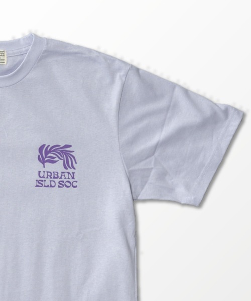 URBAN ISLAND SOCIETY(アーバンアイランドソサエティ)の「【URBAN ISLAND SOCIETY/アーバンアイランドソサエティ】LEAF PRINT TEE/ワンポイントロゴ半袖Tシャツ(Tシャツ/カットソー・メンズ・パープル/ターコイズブルー/オフホワイト・SMALL/MEDIUM/LARGE/X-LARGE)」の12枚目の写真