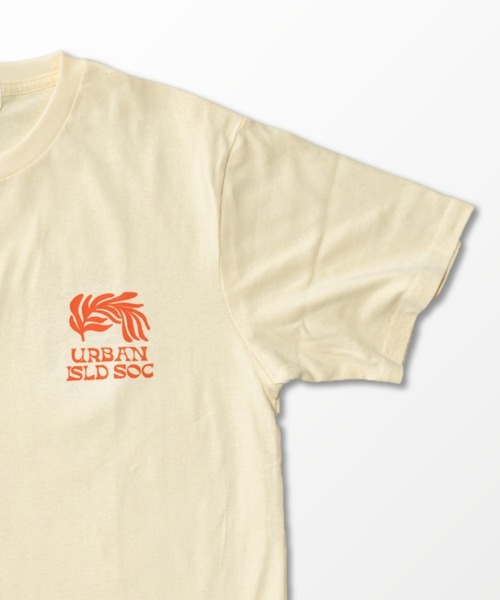 URBAN ISLAND SOCIETY(アーバンアイランドソサエティ)の「【URBAN ISLAND SOCIETY/アーバンアイランドソサエティ】LEAF PRINT TEE/ワンポイントロゴ半袖Tシャツ(Tシャツ/カットソー・メンズ・パープル/ターコイズブルー/オフホワイト・SMALL/MEDIUM/LARGE/X-LARGE)」の6枚目の写真