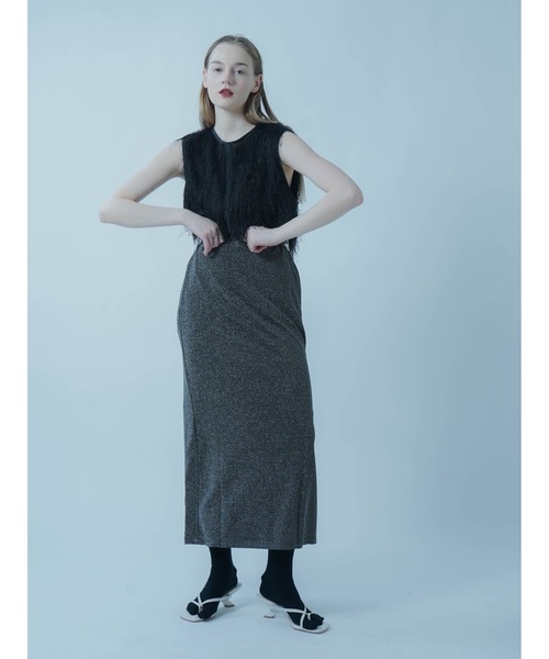:ETHROF(イーサオブ)の「GLITTER KNIT SKIRT(スカート・レディース・シルバー・MEDIUM)」の3枚目の写真