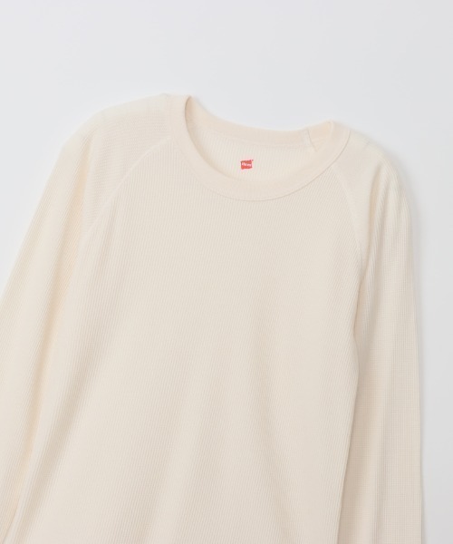 HANES(ヘインズ)の「【HANES/ヘインズ】クルーネック ワッフル(Tシャツ/カットソー・レディース・ブラック/オフホワイト・FREE)」の9枚目の写真
